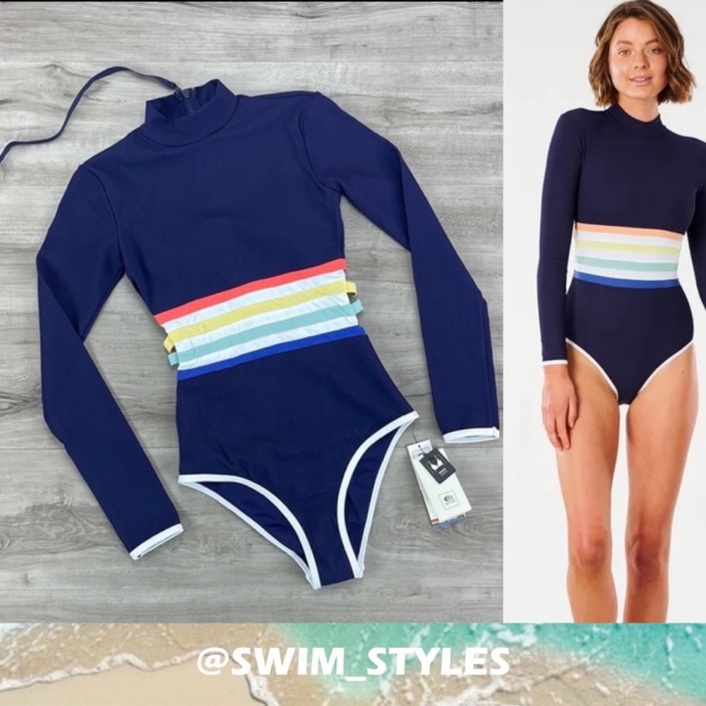 ☀️RIP CURL☀️ RETRO 70’s SAYULITA STR GOOD LONG SLEEVE ONE PIECE